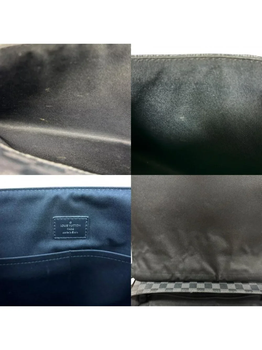 Louis Vuitton District MM NM Damier Graphite Shoulder Bag Canvas Black